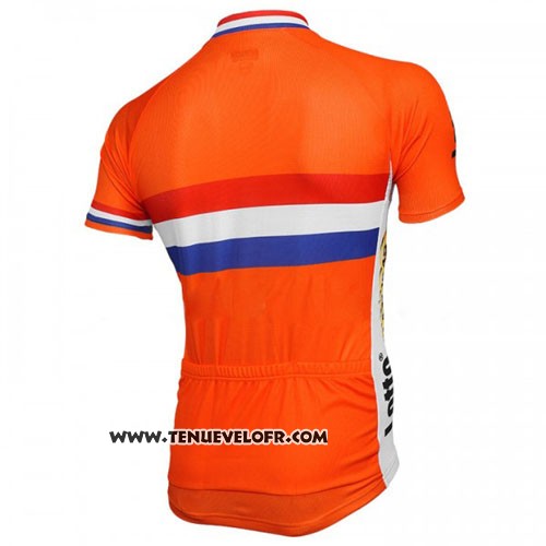 2016 Maillot Ciclismo Pays Bas Orange et Bleu Manches Courtes et Cuissard